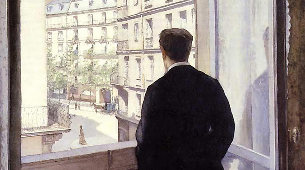 Jove a la finestra, Gustave Caillebotte, 1875
