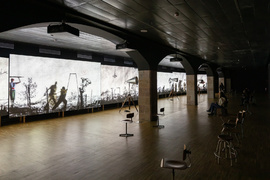 William Kentridge,"More Sweetly Play the Dance", 2015. Videoinstal·lació. | © CCCB, 2020. Autor: Gunnar Knechtel