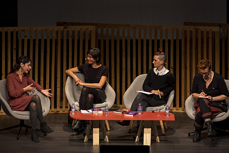 Orna Donath, María Llopis, Brigitte Vasallo y Bel Olid